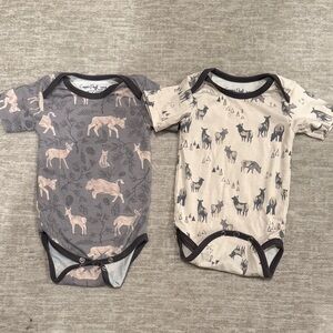 Cozy Animal Print Bodysuits - Gray and Cream
